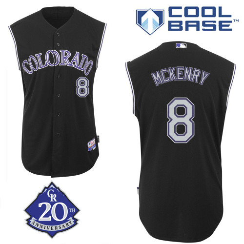 Michael McKenry #8 MLB Jersey-Colorado Rockies Men's Authentic Alternate 2 Black Baseball Jersey